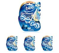 Bloo Spa Moments Vitality Toilet Rim Block, Premium Toilet Cleaner with Essential Oils, Toilet bowl freshener with Relaxing and Long-Lasting Scent - 1 x Toilet Block. (Pack of 4)