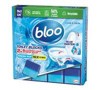 Bloo Toilet Block Original Blue, Coloured Water In Tank Blocks, Letterbox Sized Recyclable Box,16 x Cleaning blocks 800g