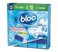 Bloo Toilet Block Original Blue, Coloured Water In Tank Blocks, Letterbox Sized Recyclable Box,16 x Cleaning blocks 800g