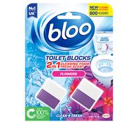 Bloo Toilet Rim Block, Flowers, 2 Packs