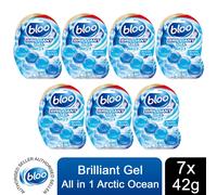Bloo Toilet Rim Blocks Brilliant Gel All in 1 Cleaner Arctic Ocean Scent, 7x42g