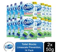 Bloo Toilet Rim Blocks Limescale Prevention with 2in1 Cleaning Foam 14 Pack