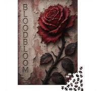 Blood Bloom Rose 1000 Piece Jigsaw Puzzle for Adults, 70x50cm/1000pcs, White Cardboard, Gift Idea for Puzzle Lovers And Time at Home