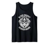 Blood Bought Helmet On Heaven Bound Christian Biker Tank Top