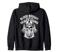 Blood Bought Helmet On Heaven Bound Zip Hoodie