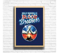 Blood Brothers Poster Print, Musical Print, A4 A3 West End Broadway Theatre Show, Wall Art Deco Special Canvas West End Print, London theatre art frame options (A4 Framed (Oak))