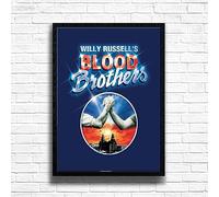 Blood Brothers Poster Print, Musical Print, A4 A3 West End Broadway Theatre Show, Wall Art Deco Special Canvas West End Print, London theatre art frame options (A3 Framed (Black))