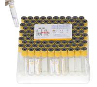Blood Collection Tubes with Separation Gel and Coagulant for Serum Separation - 100 Pack, Glass, Yellow Cap