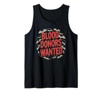 Blood Donors Wanted Vampire Bats Spooky Halloween Design Tank Top
