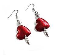 Blood Dripping Earrings Bleeding Heart Drop Earrings Unique Spooky Halloween Costume Accessory Gothic Vampire Jewelry Statement Dangle Earring for Women Party Cosplay Event Trendy, Metal, No Gemstone