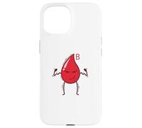 Blood Drop Blood Group B Rh Factor Heart Case for iPhone 15