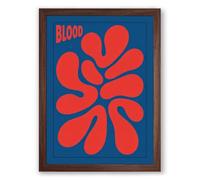 Blood Flower Geometric Framed Wall Art Print A1 (84.1×59.4cm) Walnut, Wall Decor for Living Room, Bedroom, Office & Home, Ready to Hang, Art Gift