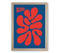Blood Flower Geometric Framed Wall Art Print A4 (29.7×21cm) Oak, Wall Decor for Living Room, Bedroom, Office & Home, Ready to Hang, Art Gift