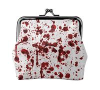 Blood Flower Women's Leather Coin Purse, Small Change Pouch with Kiss-Lock Clasp Closure Buckle Wallet for Girl Gift