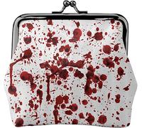 Blood Flower Women's Leather Coin Purse, Small Change Pouch with Kiss-Lock Clasp Closure Buckle Wallet for Girl Gift