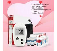 Blood Glucose Monitor Kit Sugar Meter Testing Set With Test Strips For Home Use Easy Readings