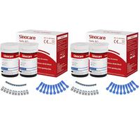 Blood Glucose Test Strips 50pcs & Lancing Devices, Only for Sinocare Safe AQ Smart Glucometer or Safe AQ Voice Glucometer (Pack of 2)