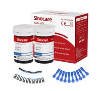 Blood Glucose Test Strips 50pcs & Lancing Devices, Only for Sinocare Safe AQ Smart Glucometer or Safe AQ Voice Glucometer