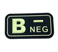 Blood Group A B O POS NEG Glow in The Dark Airsoft PVC Morale Cosplay Patch (B NEG)