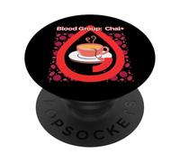 Blood Group Chai Tea India Hindi Desi Humor PopSockets Adhesive PopGrip