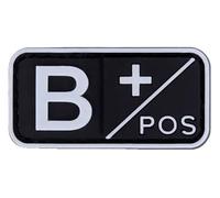 Blood Group Patch A B AB O Positive Negative 5 x 2.5 cm Hook & Loop
