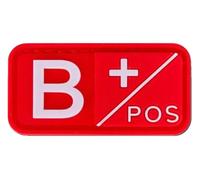 Blood Group Patch A B AB O Positive Negative 5 x 2.5 cm Hook & Loop