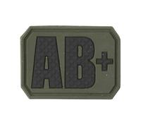 Blood Group PVC Patch Olive AB Positive AB+ Airsoft Forces Military Peacekeeping Morale