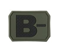 Blood Group PVC Patch Olive B Negative B- Airsoft Forces Military Peacekeeping Morale