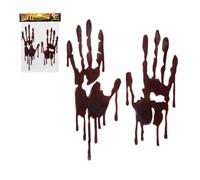 BLOOD HANDPRINTS GEL STICKERS 30 X 30CM