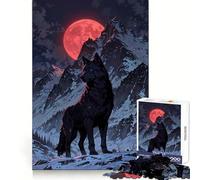 Blood Moon Alpha︰ Wolf Mountain King 1000 Piece Jigsaw Puzzles for Teenagers Brain Wellness Restful Activity Perfect Lock Lovely Gift (50x75cm)