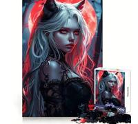 Blood Moon Anime Girl Jigsaw Puzzle for Adults 1000 Pieces Thinking Skill Pleasant Downtime Neat Edges Chic Xmas Gift (38x26cm)
