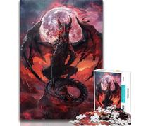Blood Moon Dragon 1000 Piece Jigsaw Puzzles for Adults & Teens,Help The Brain Exercise Addictive Toys to Cultivate Patience A Work of Art (38x26cm)