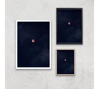 Blood Moon Giclee Art Print - A4 - Wooden Frame