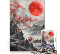 Blood Moon Jigsaw Puzzles for Adults1000 Pieces Thought Training Restful Escape Uniform Cut Merry Gift (50X75CM)