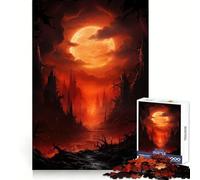 Blood Moon Jigsaw Puzzles for Adults1000 Pieces Thought Training Restful Escape Uniform Cut Merry Gift (38X52CM)