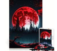 Blood Moon Jigsaw Puzzles for Adults1000 Pieces Thought Training Restful Escape Uniform Cut Merry Gift (38X26CM)