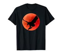 Blood Moon Lunar Eclipse Eagle Fishing Silhouette T-Shirt