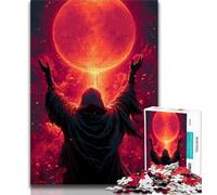 Blood Moon Ninja 1000 Pieces Jigsaw Puzzles for Adults And Teens,Staycation Kill Time Every Piece Is Unique - Challenging Family Fun Game 50x75cm