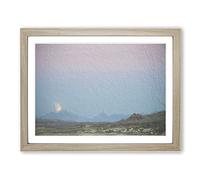 Blood Moon Over California Modern Art Framed Print | A2 Oak Framed Wall Art | Ready to Hang | Modern Space Picture | Living Room Bedroom Lounge Office