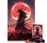 Blood Moon Samurai Jigsaw Puzzles for Adults 1000 Piece Thought Training Slow Leisure Uniform Cut Xmas Present (50X75CM)