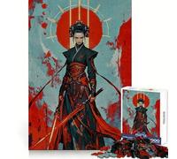 Blood Moon Samurai Queen Jigsaw Puzzles for Adults 1000 Piece Thought Training Slow Leisure Uniform Cut Xmas Present (38X52CM)