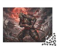 Blood Moon Samurai Soul 1000 Piece Jigsaw Puzzle,Premium Cardboard,Educational Toy,Home Wall Decor,Gift Idea,Adults & Kids 14+,Impossible Challenge,Stress Relief 38x26cm