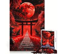 Blood Moon Shrine Adults 1000 Pieces Puzzle Cognitive Skill Mind Soothing Fun Solid Lock (38X26CM)