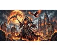 Blood Moon Skull 1000 Piece Jigsaw Puzzle,Premium Cardboard,Impossible Challenge,Great Gifts Grim Reaper,Home Wall Decor,Educational Toy,Adults & Kids 14+,Stress Relief 70x50cm