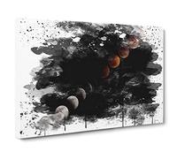 Blood Moon Space Lunar Eclipse V3 Canvas Print | Gallery Wrapped 30mm Frame Wall Art | 30x20 inches | Ready to Hang | Modern Space Picture | Living Room Bedroom Lounge Office
