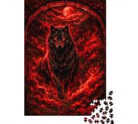Blood Moon Wolf 1000 Piece Jigsaw Puzzle for Adults, 38x26cm/1000pcs, January Puzzle Activity, Relaxing Home Time And A Fresh Start
