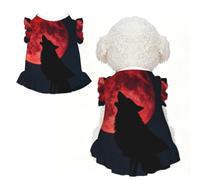 Blood Moon Wolf L Pet Apparel for Small Dogs-Cute Summer Outfit for Puppy, Soft Breathable Pet Clothes for Cat