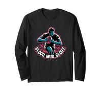 Blood Mud Glory Rugby Design Funny Rugby Long Sleeve T-Shirt