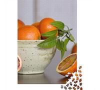 Blood Oranges in Bowl Still Life Jigsaw Puzzle for Adults, 1000 Pieces, 70x50cm/1000pcs, Relaxing Indoor Activity, Evening Leisure And Puzzle Lovers