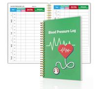 Blood Pressure Log A5 8.6 x 5.8 Inches Spiral Bound Blood Pressure Log for Daily Blood Pressure Monitoring Heart Rate Medication at Home 108 Pages